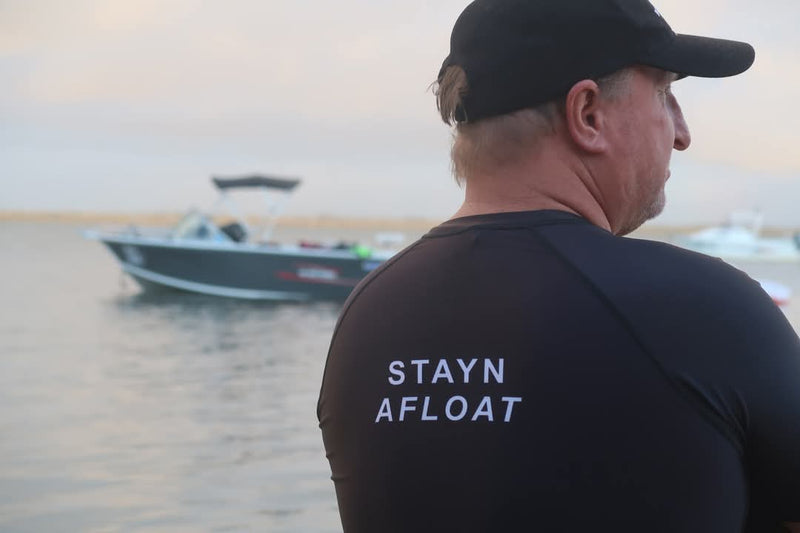 Black Men's StayN Afloat Rash vest with zip pocket size Medium  image 4