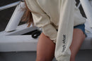 Cream woman's winter sweaters sizes 8(M)  100% cotton & fleece inside image 2