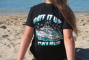 Kids "Bait it up" cotton shirt in white or black. Sizes 8 & 10 image 9