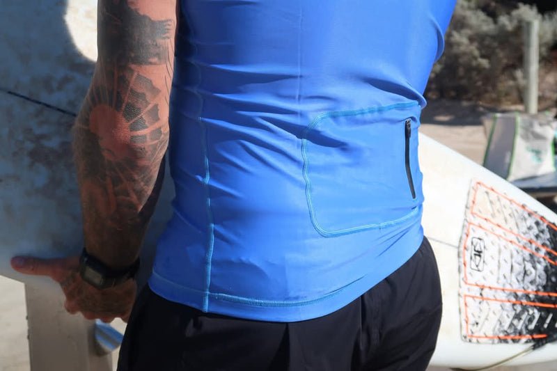 Blue Men's StayN Afloat Surf Rash vest with zip pocket size M  for Men's  image 5