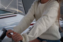 Cream woman's winter sweaters sizes 8(M)  100% cotton & fleece inside image 4