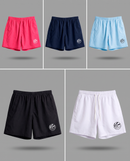 Woman's wide leg above the knee coastal board shorts. White, sky blue, navy blue, black & hot pink. StayN Afloat Ocean and Surf