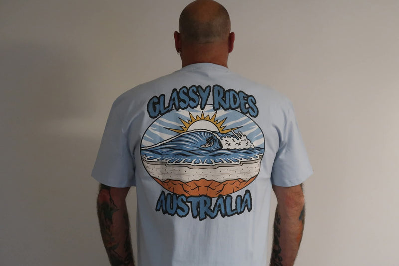 Men's Glassy rides Australia surf shirt