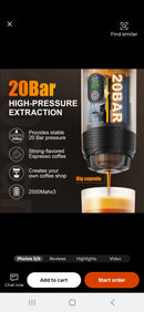 Portable expresso self heating coffee machine for all your outdoor adventures - pre order now be the first to receive when they land