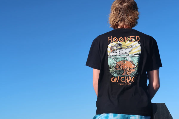 Hooked On Chaos Teens T-shirt 100% cotton