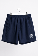 Woman's wide leg above the knee coastal board shorts. White, sky blue, navy blue, black & hot pink. StayN Afloat Ocean and Surf